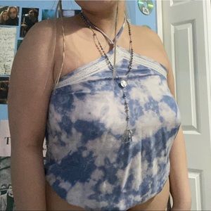 Cloud tie dye halter top